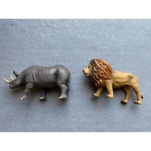 Terra Battat Animals Madison Joseph Rhinoceros Lion Lot Of Two Plastic sku32